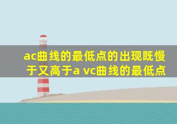 ac曲线的最低点的出现既慢于又高于a vc曲线的最低点